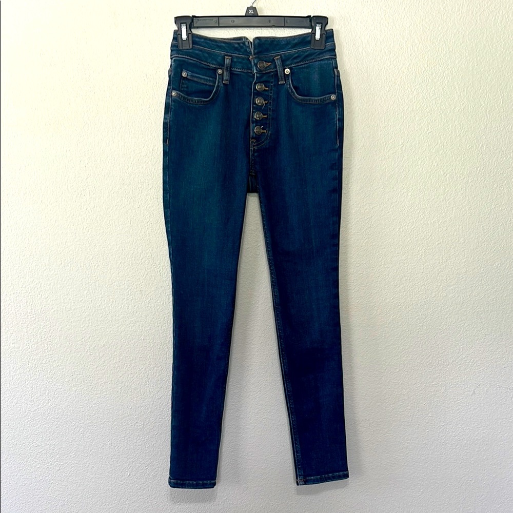 We The Free Woman’s Blue Skinny Jeans with High-Rise‎ Waist 25 in inseam 26 in